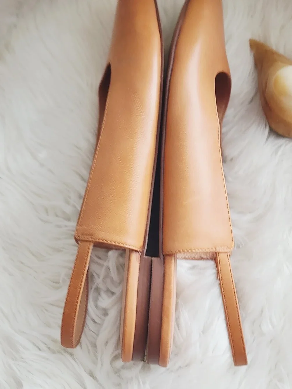 MADEWELL THE MARGOT POINTED TOE SLINGBACK FLAT IN LEATHER CAMEL TONE SIZE 11